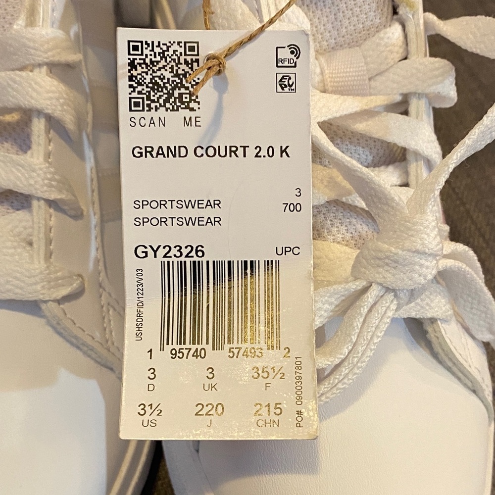 Adidas Kids White Sneakers Grand Court 2.0 - Picture 4 of 4